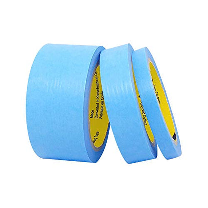 Blue Painters Tape Washi Paper - Assorted Size Multi Pack 44 Yard - No Residue Masking Tape for Painting Drafting Craft - Delicate Surfaces - Heat Resistant - Thin Thick (1/2 x 1 x 2 Inch - 3pK) - size: 1/2" x 1" x 2" Inch - 3pK