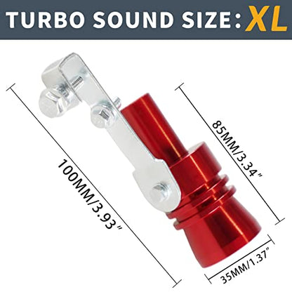 Universal Red Universal Turbo Sound Whistle Muffler Pipe Sounder Simulator Tailpipe Noise Sound Enhancer Compatible with Motorcycle, Truck, Cars, Dirt Bike and Scooter(XL 2 Pack) - color: Red