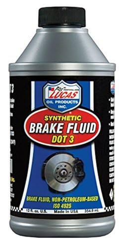 Lucas Oil Brake Fluid, DOT 3, Synthetic, 12 oz Bottle, Each - size: 12 Fl Oz