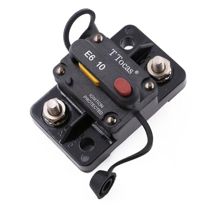 E6 10A Circuit Breaker w/Manual Reset Mid Range Mini Fuse DC 12-32V - color: Surface Mount, size: 10A
