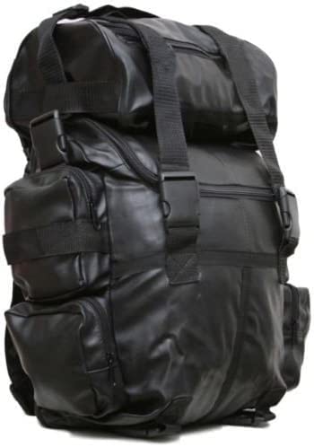 Excelsior Int. Waterproof PU Leather Motorcycle Cruiser Sissy T Bar Bag Set - All Season Biker Luggage, Travel-Ready, Black - One Size