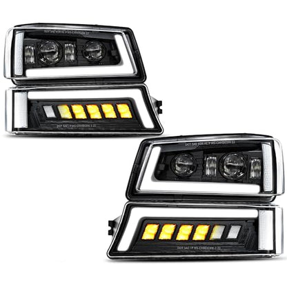 Z-OFFROAD New LED Headlight Assembly for 2003-2006 Chevy Silverado 1500 - color: Black B