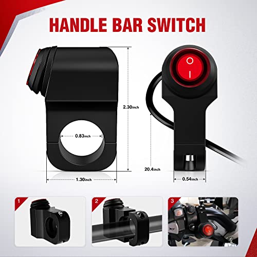 Nilight 7/8" Motorcycle Handlebar Switch Toggle Waterproof Button - color: Motorcycle Handlebar Switch