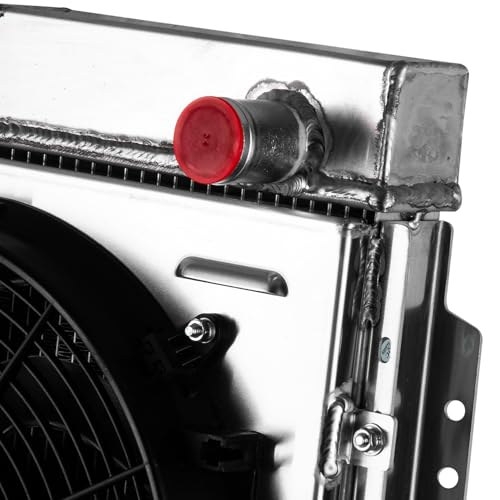 Ford 8N Radiator for Ford 1960-1966 Ford Mustang Comet Falcon Ranchero V8 - size: 3-Row Radiator Fan Combo