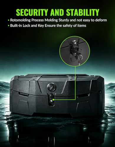 Green-L 95L Universal ATV Rear Rack Cargo Storage Box Trunk Luggage with Passenger Backrest Pad - size: #1-95L