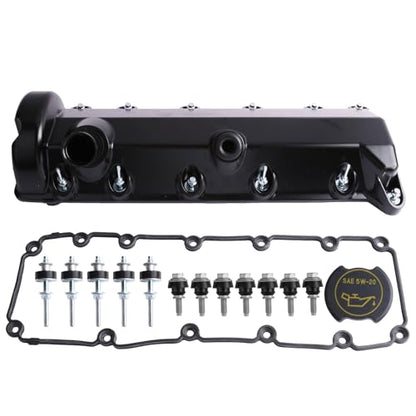 MITZONE Right Passenger Side Aluminum Engine Valve Cover Compatible with Ford E-150 E-250 E-350 Excursion 2000-2007 4.6L 5.4L 6.0L 6.8L V8 - size: Right Side