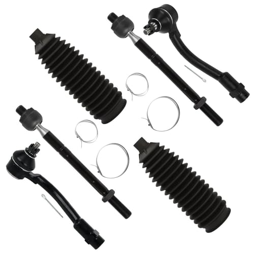 SCITOO 6-Pc Set Suspension Kit Inner Tie Rod End Outer Tie Rod End W/Boots Fit 2010-2013 For Kia Soul