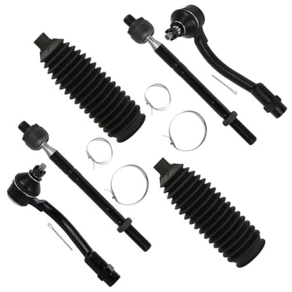 SCITOO 6-Pc Set Suspension Kit Inner Tie Rod End Outer Tie Rod End W/Boots Fit 2010-2013 For Kia Soul