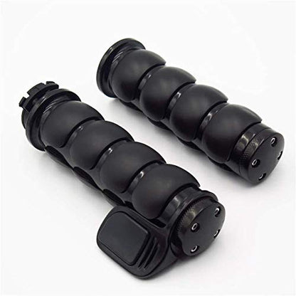 Motorcycle Hand Grips 7/8" Non-slip Hand Grip with Throttle Assist for Harley Yamaha Kawasiki Suzuki Cruisers Motorbikes Choppers, Black - color: Black