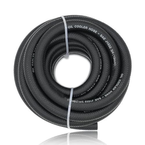 3/4 Transmission Oil Cooler Hose - 300 PSI Fuel Line Hose J1532 For Transmission Fluid, Oil, Coolant, Diesel, Hydraulic Fluid, Lubricant, Gas - size: 3/4 10FT
