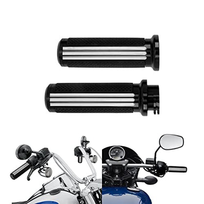 Motorcycle 1 inch Handlebar Grips Cable Throttle Hand Grips Fit for Harley