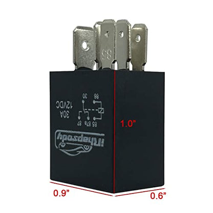 12VDC 30A 5-pin Multi-Purpose Starter Relay, Automotive Replacement Relay - size: 5-pin: 8pcs