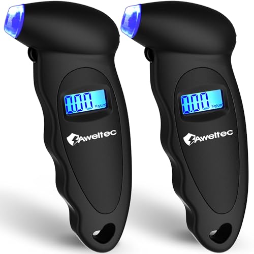 Digital Tire Pressure Gauge,Accurate Cars Air Gauge 150 PSI,2 Pack - color: Black(2PK), size: 2 Pack