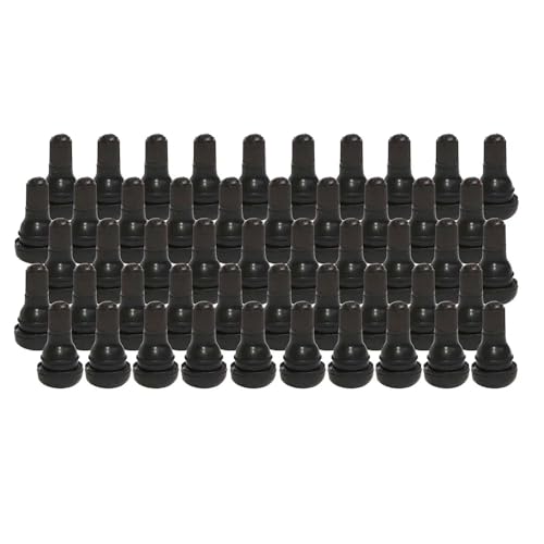 TR412 Rubber Snap-in Short Black Tire Valve Stem for Tubeless 0.453 Inch 11.5mm Rim Holes (TR412-50 Pack) - size: TR412 - 50 Pack