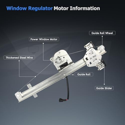 Window Regulator w/Motor Compatible with Chevy Silverado GMC Sierra 1500 - size: Rear Right741-389