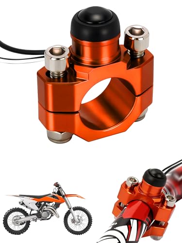 JFG RACING Dirt Bike Universal Engine Stop Start Kill Switch with Backplate - color: Orange, size: Medium