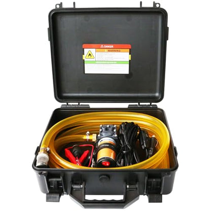 12V 75W Fuel Transfer Pump Kit, 110GPH Gas Transfer Pump with High Elastic Fuel Pipe & 2 Power Cables, Great for Vehicles, Boats, Equipment, Gasoline, Diesel (110GPH, SET) - color: 110GPH, size: Set