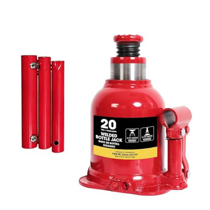 Big RED 20 Ton (40,000 LBs) Torin Welded Hydraulic Stubby Low Profile Bottle Jack, Red, ATH92007AR - color: Red, size: 20 Ton (40,000 lbs), style: Low Profile