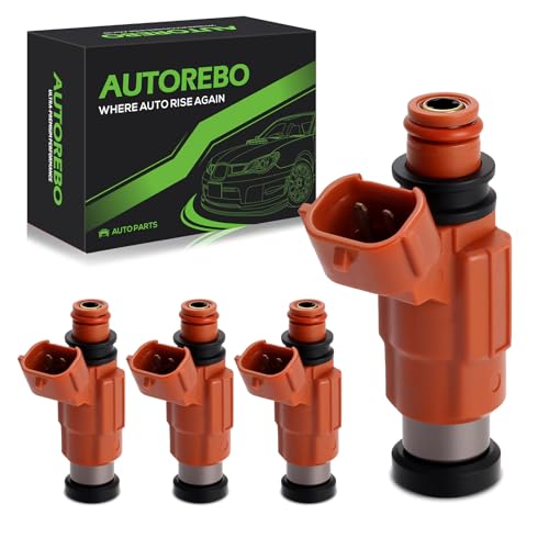 Fuel Injectors Set of 4 FJ344 Compatible with Chevrolet Tracker & Suzuki Vitara, 1999 2000 2001 2002 2003,L4 2.0L 1571065D00 91174472 68V-8A360-00-00 68V8A3600000 15710-65D00 MD317108 842-12223 CDH210 - size: 344