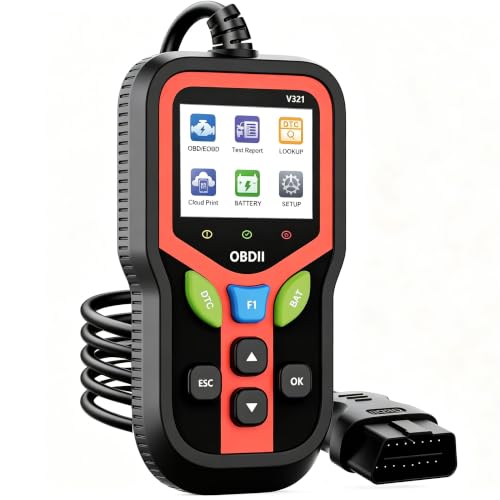 OBD2 Scanner, Check Engine Light Code Reader with Battery Test