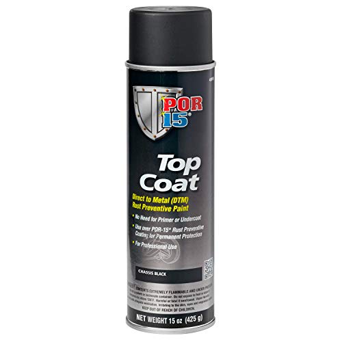 POR-15 Top Coat Spray Paint, Direct to Metal Paint, Long-term Sheen and Color Retention, 15 Fluid Ounces, Chassis Black - color: Chassis Black