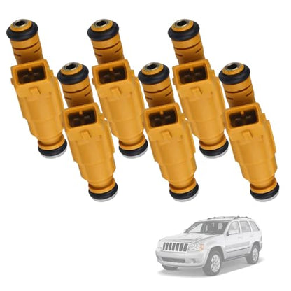 Fuel Injector Set × 6 (4-Hole) FIT Jeep 4.0 L – Cherokee 1989-1998, Wrangler 1991-1998, Grand Cherokee 1993-1998, Comanche 1987-1992 – Replaces 0280155710 0280155703 0280155700