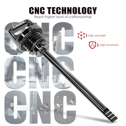 NICECNC Oil Dipstick with Holes Black,T6 Aluminum - color: black