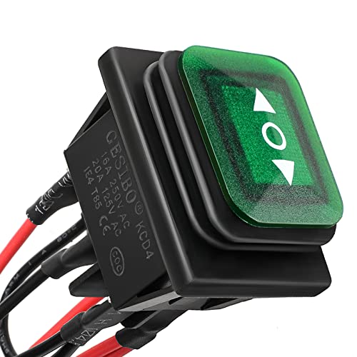 6 Pin (ON)-Off-(ON) Waterproof Momentary Polarity Reverse Switch - color: Green, size: (ON)-OFF-(ON) 6-Pin/Waterproof