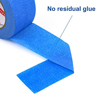 JIALAI HOME 3 Rolls Blue Painters Tape 2 inch Painter Tape Wide Roll, Blue Masking Paint Tape 2 Inches x 60 Yards for General Purpose Walls Painting, Automotive - size: 1.88 Inches x 60 Yards