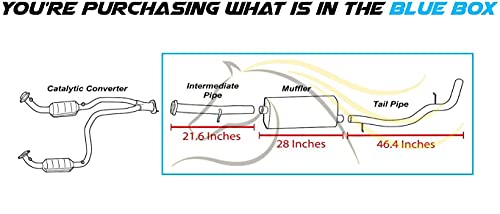Exhaust Intermediate Pipe, Muffler, Resonator Exhaust Kit Compatible for 2001-2005 GMC Yukon 4.8L 5.3L | Stainless Steel | Northeastern Exhaust | Free Clamps Included | Automotive Replacement Part