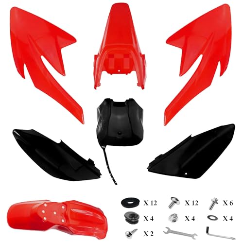 PRO BAT 7 PCs Plastic Fairing Fender Kit - color: Black&Red CRF50 Plastic Fender Kit