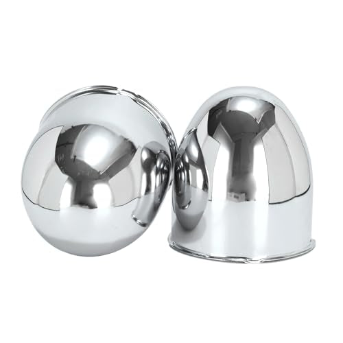 2Pcs 4.25" OD 4.72" H Pointed Top Trailer Wheel Center Caps for Rim - color: Chrome, size: 4.25" OD 4.72" H