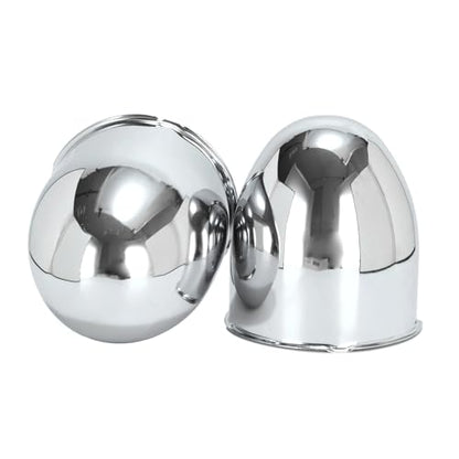 2Pcs 4.25" OD 4.72" H Pointed Top Trailer Wheel Center Caps for Rim - color: Chrome, size: 4.25" OD 4.72" H