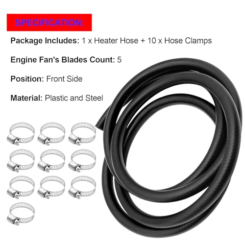 SMMS 5/8 inches 11FT Rubber Heater Hose 100PSI SAE 20R3