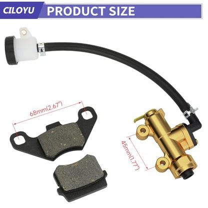 KT196 Go Kart Brake Master Cylinder Kit Replacement for Coleman - color: gold