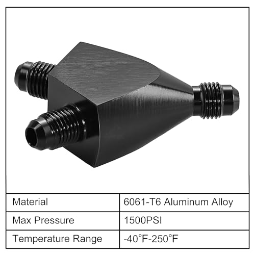 EVIL ENERGY 3AN Y Block Flare Fitting Adapter Union Splitter Black - size: 3 × 3AN