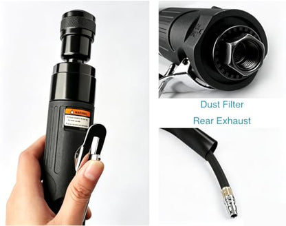 Low Speed Tire Repair Kit, 2500RPM Air Tire Buffer Tire Patch Kit, Pneumatic Tire Buffing Wheel, Grinding Cutting Deburring Polishing Machine, Cleaning Tool, Rear Exhaust, Tungsten Steel Head