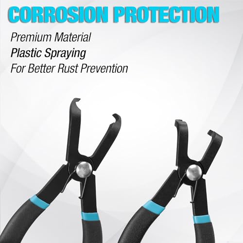 DURATECH Push Pin Pliers Set with 30 Degree and 80 Degree Offset Jaws