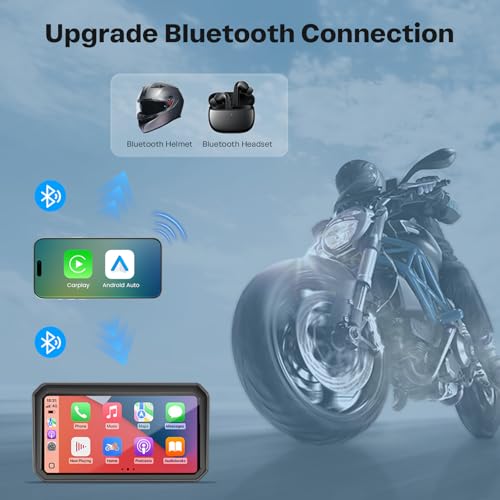 WonVon 6.25 Inch Wireless Motorcycle Carplay GPS Navigation System with Apple Carplay and Android Auto Portable Screen with Dual Bluetooth, Navigation, Siri, Google Assistant with Magnetic Mount - size: 6.25 Inch+Magnetic Mount