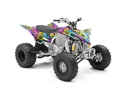 Rwraps Graffiti Caution Wet Paint Matte Vinyl Film Wrap 59in x 7ft Vinyl Vehicle Car Film Sheet Roll