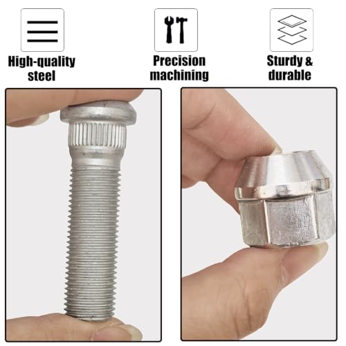 24Sets 1/2-20 Inch Wheel Stud with Nuts for Trailer Compatible with Lippert Axles 3500 lb, Compatible with Dexter Axles 4400 lb with 1/2"-20 UNF Thread Size, Wheel Studs - size: 24Sets