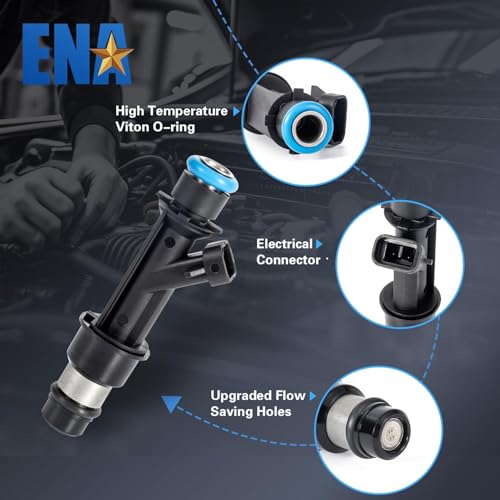 ENA Fuel Injector for FJ319 12569573 Set of 6 Compatible with Isuzu Buick Chevrolet GMC Hummer Oldsmobile Saab Rainier Colorado LUV Trailblazer EXT Canyon Envoy XL XUV H3 Ascender i-290 1999-2008