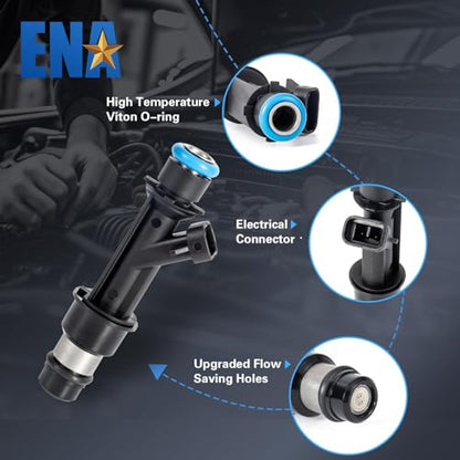 ENA Fuel Injector for FJ319 12569573 Set of 6 Compatible with Isuzu Buick Chevrolet GMC Hummer Oldsmobile Saab Rainier Colorado LUV Trailblazer EXT Canyon Envoy XL XUV H3 Ascender i-290 1999-2008