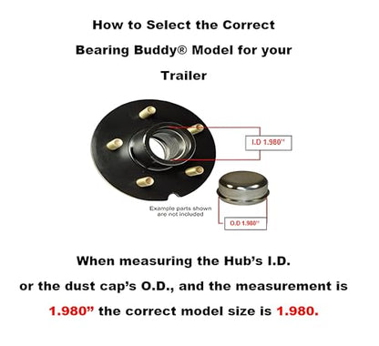 Bearing Buddy Model 1980A Stainless Steel Wheel Bearing Protectors w/ 19Bra