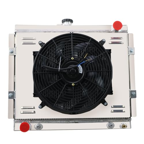 Automotive Replacement Engine Radiators 4 Row Radiator Shroud Fan with Thermostat Relay Kit For Toyota Pickup 4Runner 2.4L L4 1984-1995 Aluminum Radiator Fan - size: 4 Row Radiator+Cap+Shroud Fan+Relay Kit(AT)