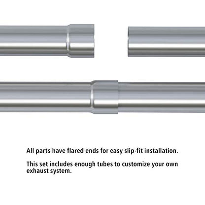 A-KARCK Stainless Steel Mandrel Bends 8 Pcs, 2.5 Inches 304 Stainless Steel DIY Custom Exhaust Tubing Pipe Straight & U-Bend Kit, Universal Fit - size: 2.5inch Mixed 8PCS, style: Stainless Steel