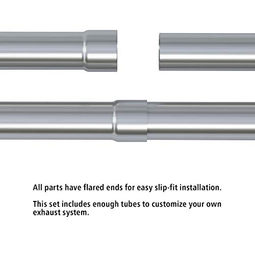 A-KARCK Stainless Steel Mandrel Bends 8 Pcs, 2 Inches 304 Stainless Steel Exhaust Pipe DIY Custom Exhaust Tubing Pipe Straight & U-Bend Kit, Universal Fit - size: 2.0inch Mixed 8PCS, style: Stainless Steel