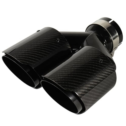 Carbon Fiber Dual Exhaust Tip 2.5 Inch Inlet 4 Inch Outlet Dual Exhaust Tip - size: 2.5 Inlet 4 Outlet