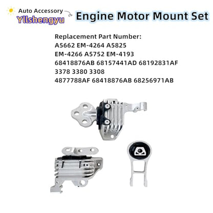 Engine Motor Transmission Mount Kit for Cherokee 2014-2021 2.4L - size: Cherokee 2014-2021 2.4L