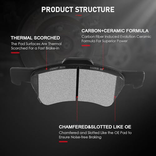 cciyu D857 Ceramic Front Disc Brake Pad Set - size: Front[D857]
